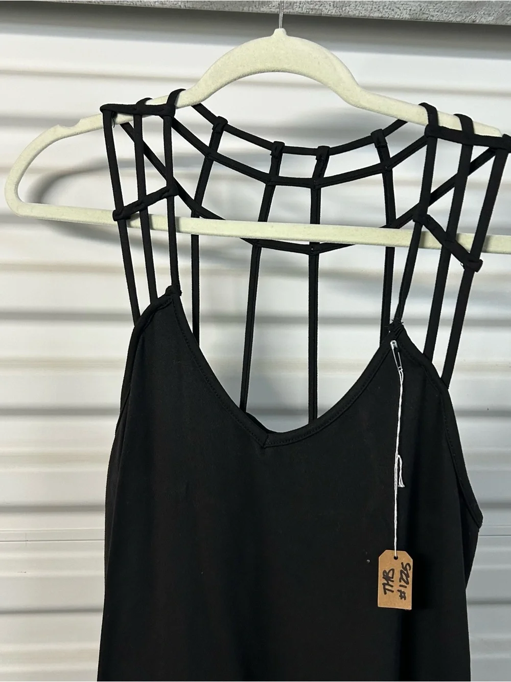 Alya Black Cage-Back Mini Dress